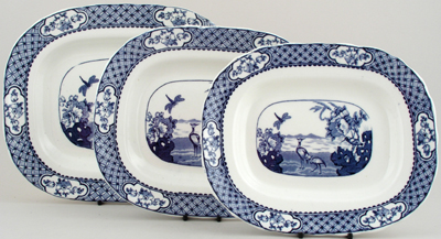 Meat Dishes or Platters Set of Three c1920s or 1930s